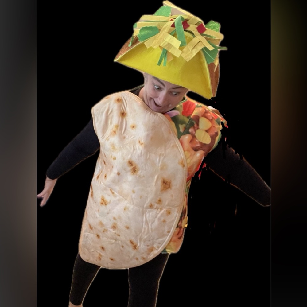 Unisex Adult Taco Halloween Costume Food Outfit Set With Taco Hat